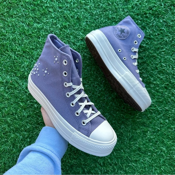 🎁Converse Chuck Taylor All Star Ctas Lift Hi Lavender Ash - Picture 3 of 12